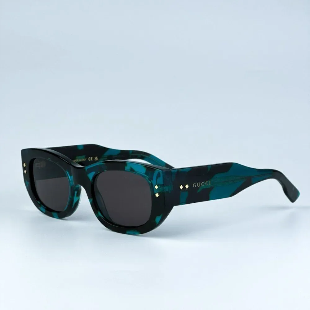 NEW Gucci GG1215S 001 Havana Grey Rectangle Unisex Sunglasses GG 1215S